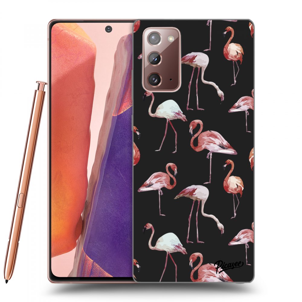 Picasee fekete szilikon tok az alábbi mobiltelefonokra Samsung Galaxy Note 20 - Flamingos