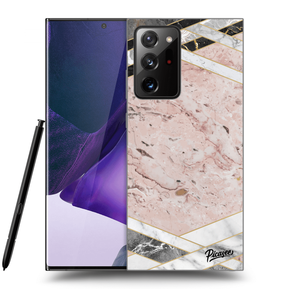 Picasee fekete szilikon tok az alábbi mobiltelefonokra Samsung Galaxy Note 20 Ultra - Pink geometry