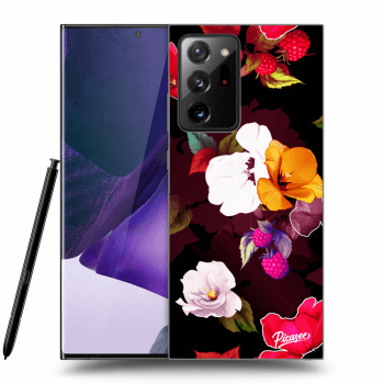 Picasee fekete szilikon tok az alábbi mobiltelefonokra Samsung Galaxy Note 20 Ultra - Flowers and Berries