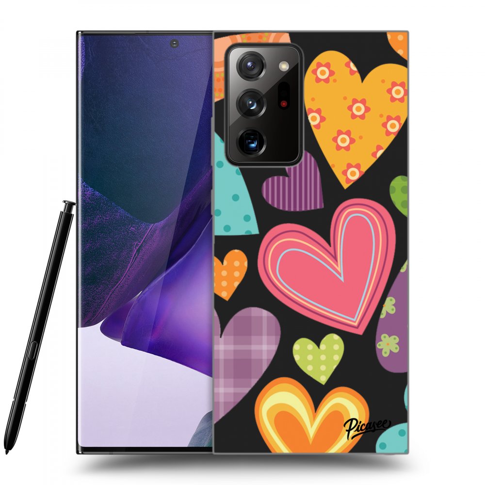 Picasee fekete szilikon tok az alábbi mobiltelefonokra Samsung Galaxy Note 20 Ultra - Colored heart