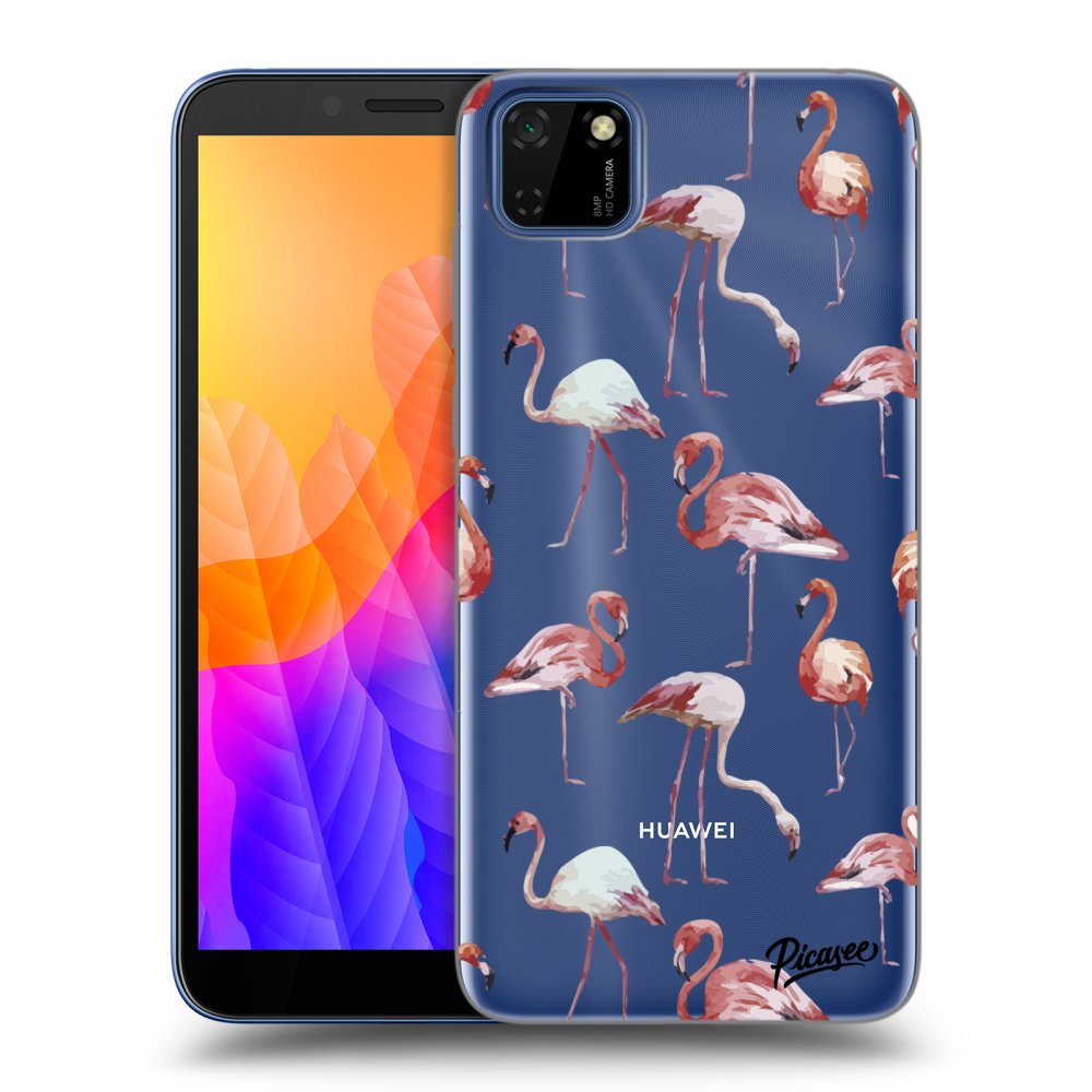 Picasee átlátszó szilikon tok az alábbi mobiltelefonokra Huawei Y5P - Flamingos