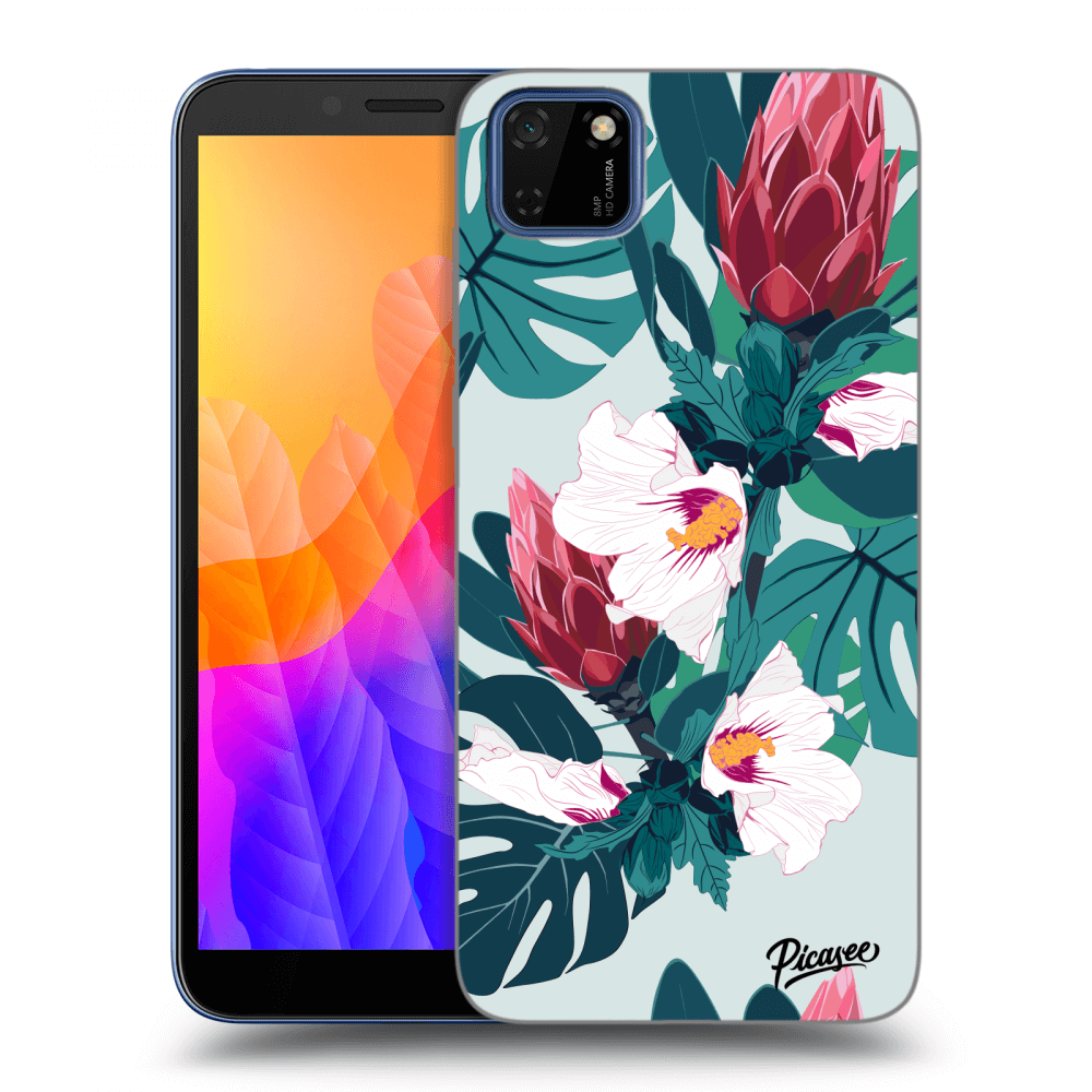 Picasee fekete szilikon tok az alábbi mobiltelefonokra Huawei Y5P - Rhododendron