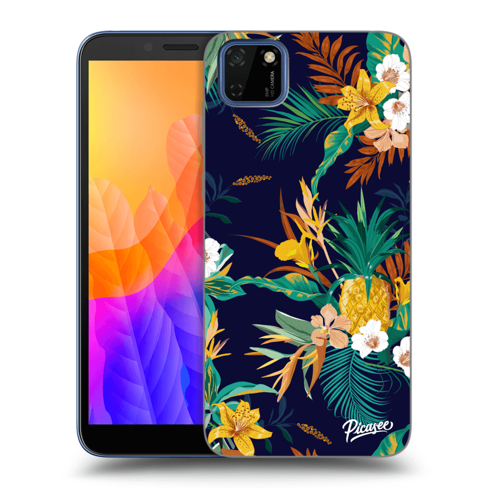 Picasee fekete szilikon tok az alábbi mobiltelefonokra Huawei Y5P - Pineapple Color