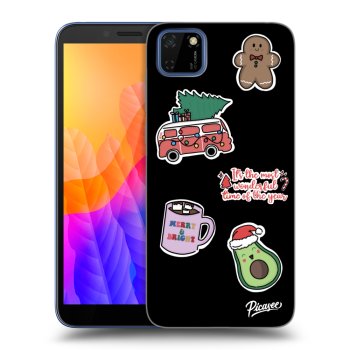 Picasee fekete szilikon tok az alábbi mobiltelefonokra Huawei Y5P - Christmas Stickers