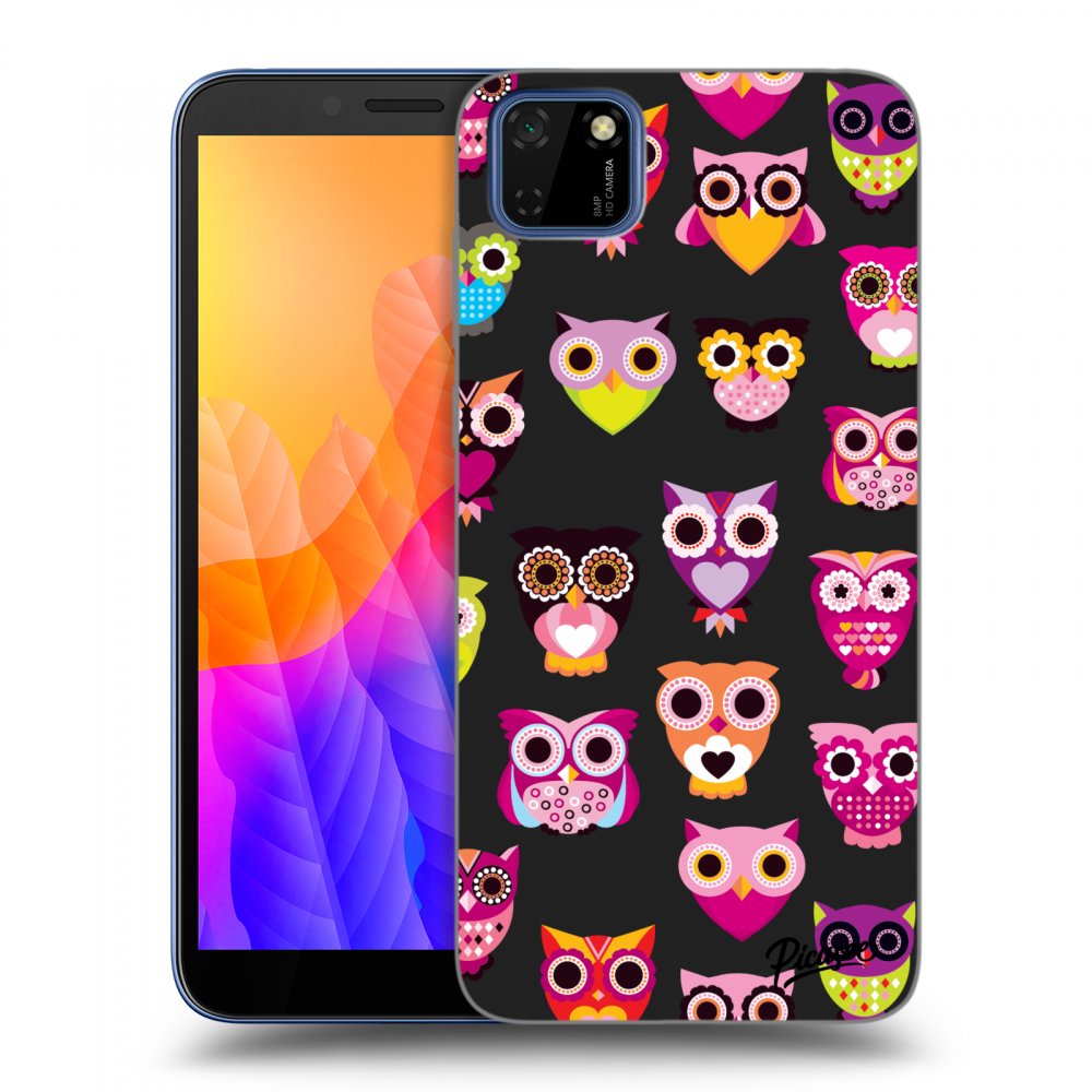 Picasee fekete szilikon tok az alábbi mobiltelefonokra Huawei Y5P - Owls