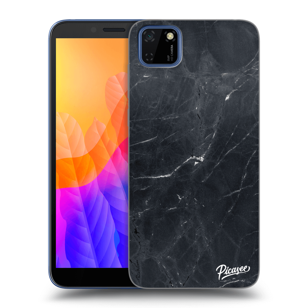 Picasee fekete szilikon tok az alábbi mobiltelefonokra Huawei Y5P - Black marble