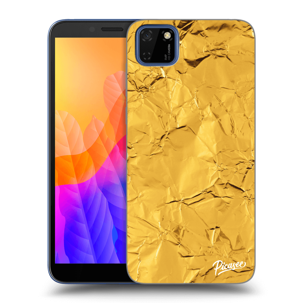Picasee átlátszó szilikon tok az alábbi mobiltelefonokra Huawei Y5P - Gold