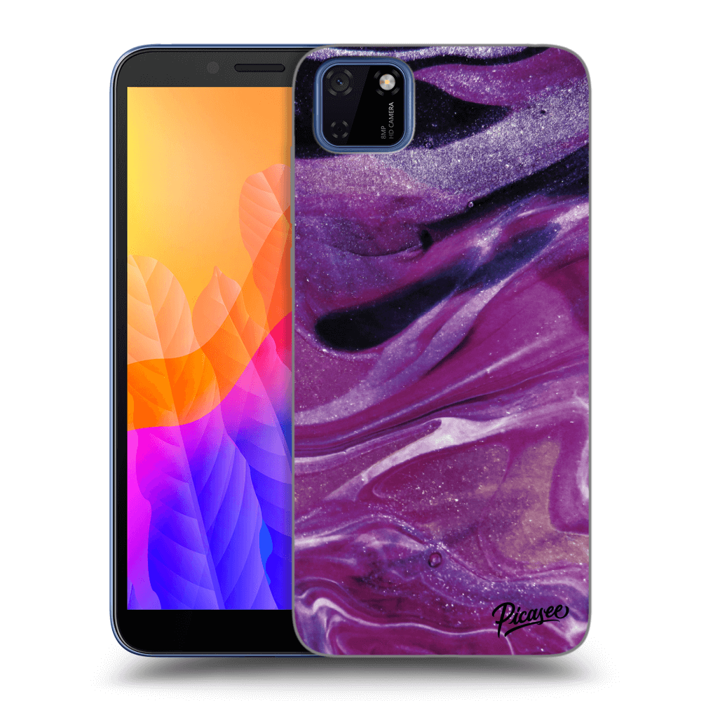Picasee fekete szilikon tok az alábbi mobiltelefonokra Huawei Y5P - Purple glitter
