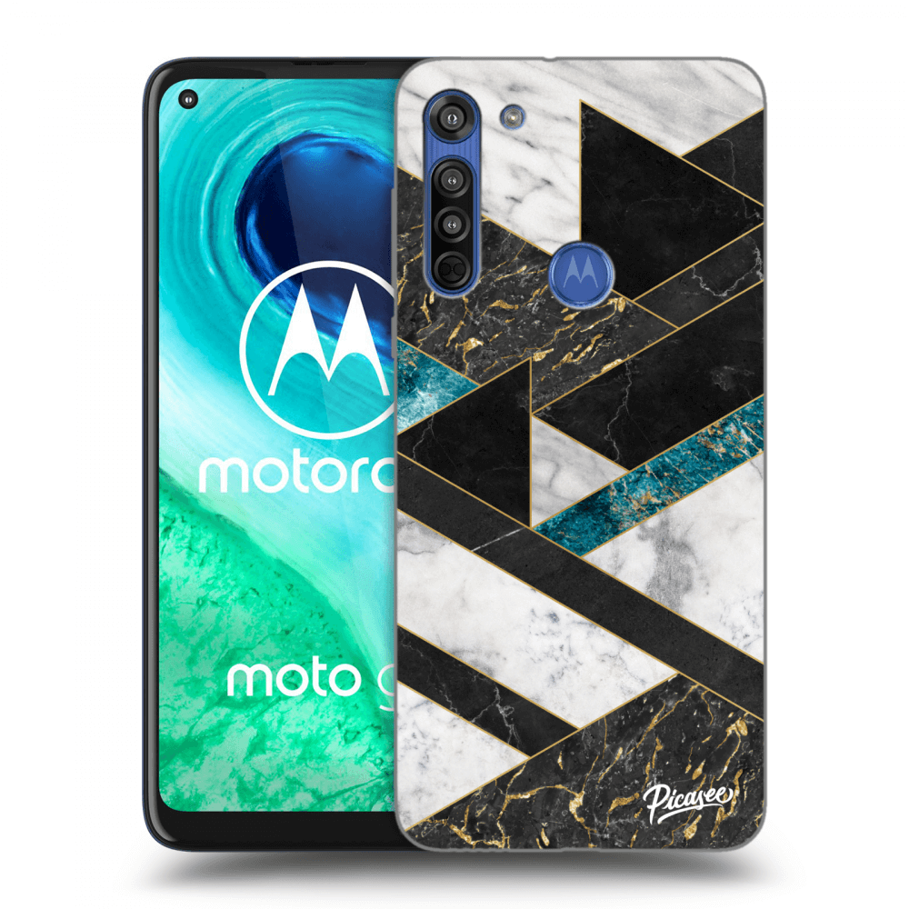 Picasee fekete szilikon tok az alábbi mobiltelefonokra Motorola Moto G8 - Dark geometry