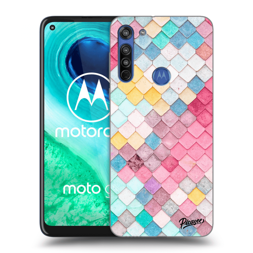 Picasee fekete szilikon tok az alábbi mobiltelefonokra Motorola Moto G8 - Colorful roof