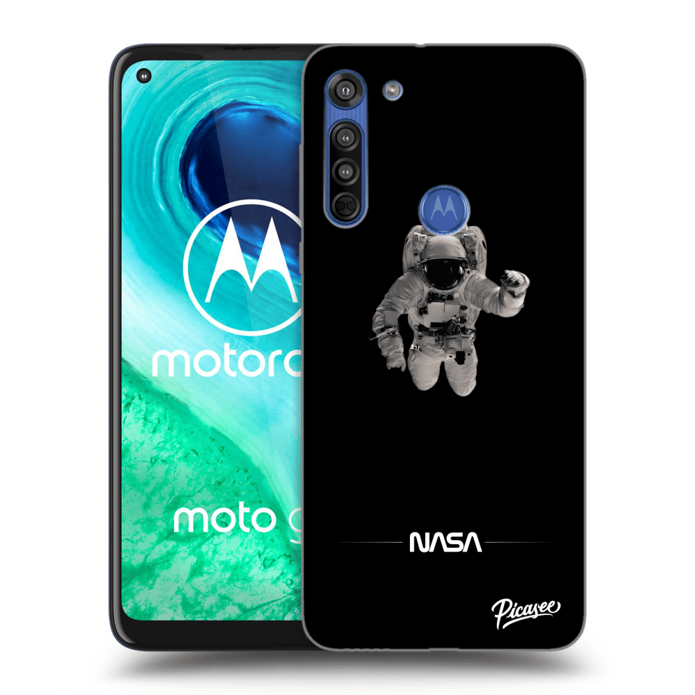 Picasee fekete szilikon tok az alábbi mobiltelefonokra Motorola Moto G8 - Astronaut Minimal