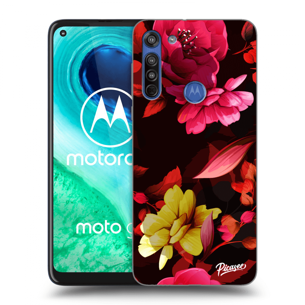 Picasee átlátszó szilikon tok az alábbi mobiltelefonokra Motorola Moto G8 - Dark Peonny