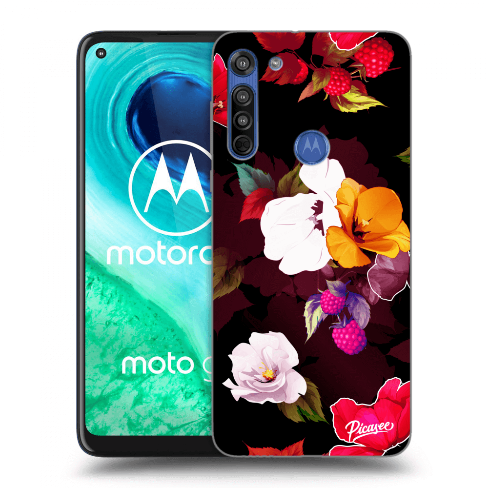 Picasee átlátszó szilikon tok az alábbi mobiltelefonokra Motorola Moto G8 - Flowers and Berries