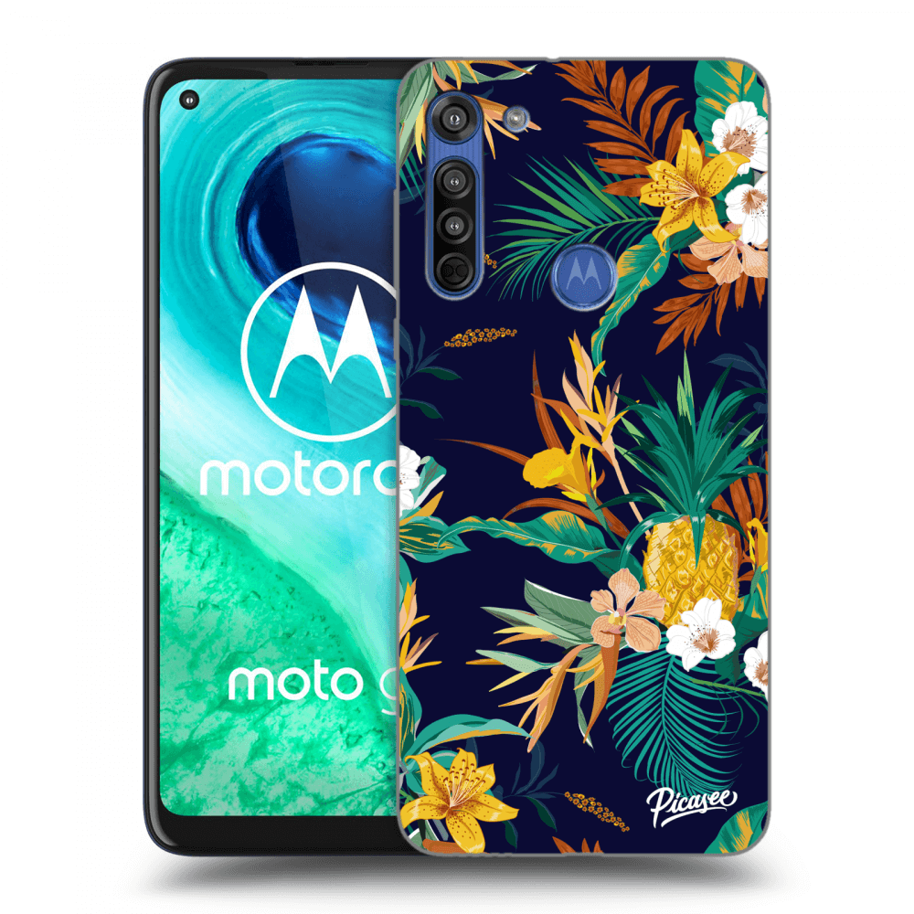 Picasee fekete szilikon tok az alábbi mobiltelefonokra Motorola Moto G8 - Pineapple Color