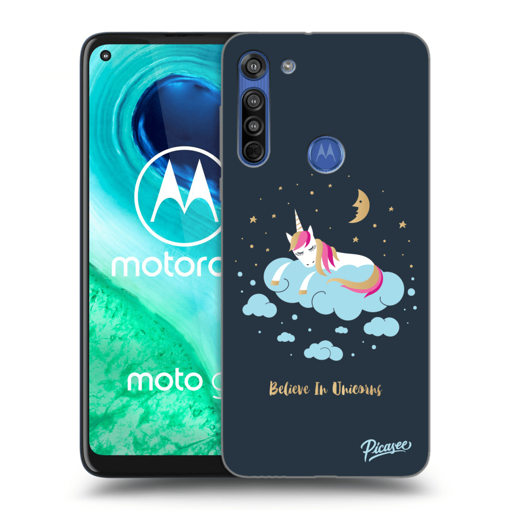 Picasee fekete szilikon tok az alábbi mobiltelefonokra Motorola Moto G8 - Believe In Unicorns