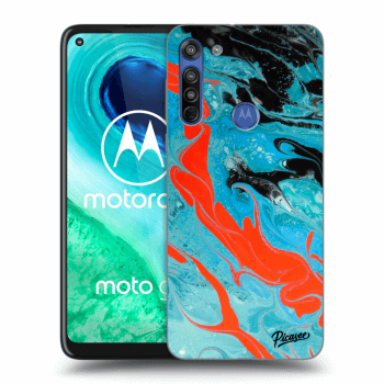Picasee átlátszó szilikon tok az alábbi mobiltelefonokra Motorola Moto G8 - Blue Magma