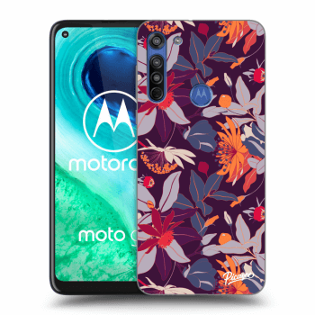 Picasee fekete szilikon tok az alábbi mobiltelefonokra Motorola Moto G8 - Purple Leaf