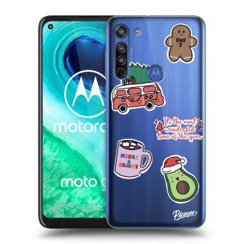 Picasee átlátszó szilikon tok az alábbi mobiltelefonokra Motorola Moto G8 - Christmas Stickers