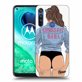 Picasee fekete szilikon tok az alábbi mobiltelefonokra Motorola Moto G8 - Crossfit girl - nickynellow