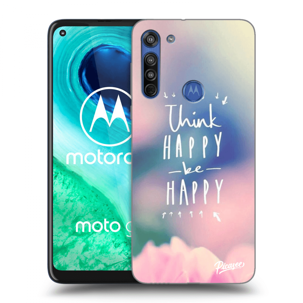 Picasee átlátszó szilikon tok az alábbi mobiltelefonokra Motorola Moto G8 - Think happy be happy