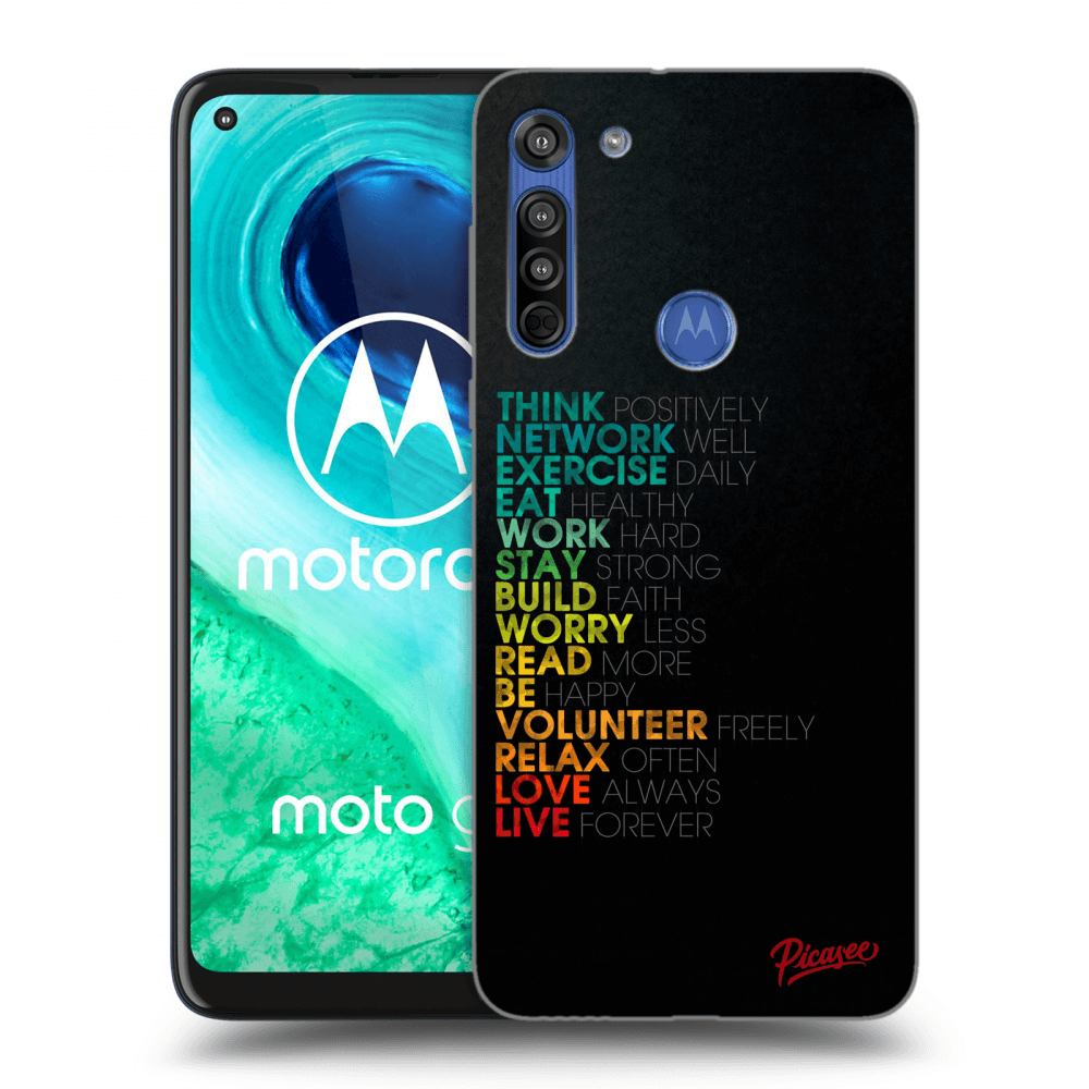 Picasee fekete szilikon tok az alábbi mobiltelefonokra Motorola Moto G8 - Motto life