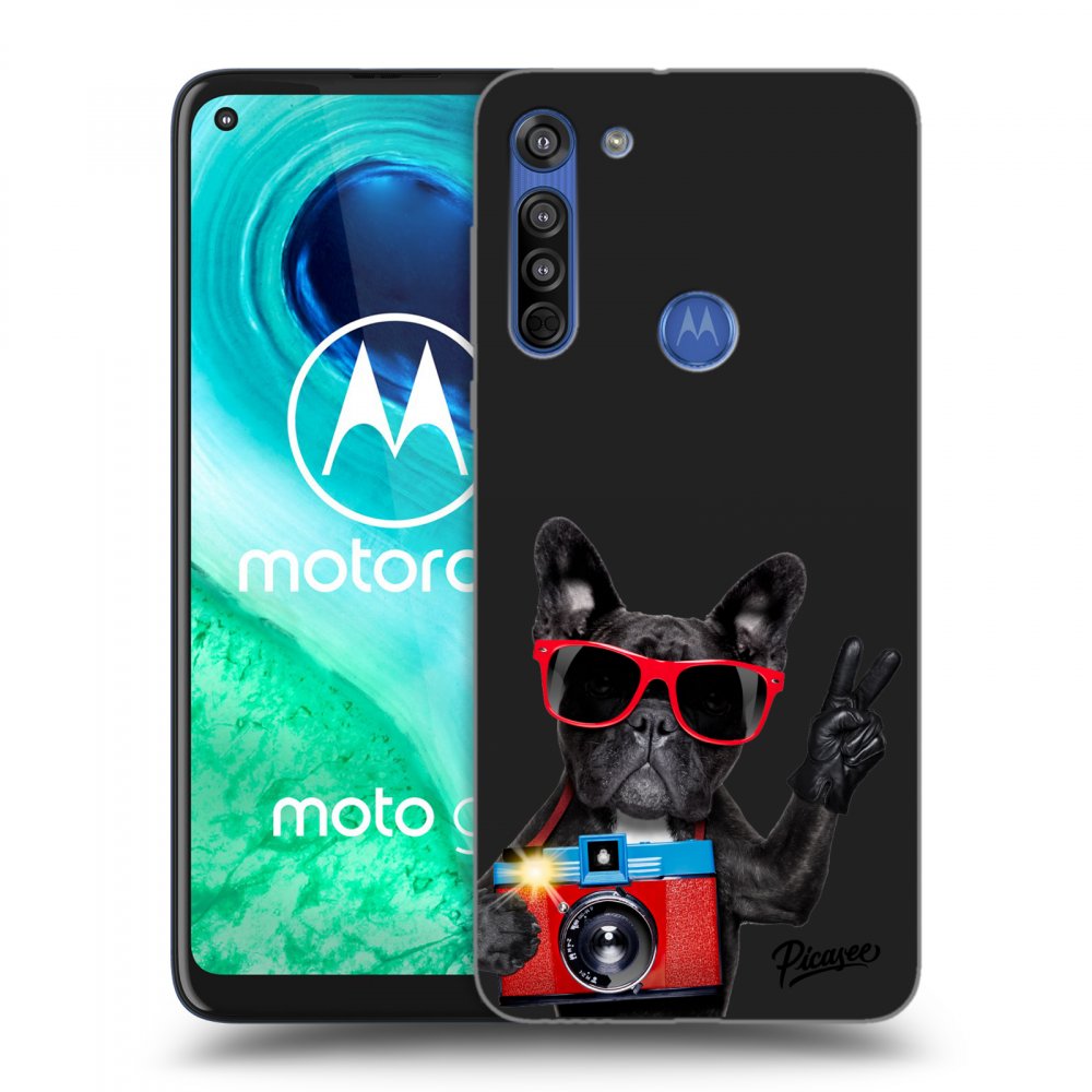 Picasee fekete szilikon tok az alábbi mobiltelefonokra Motorola Moto G8 - French Bulldog