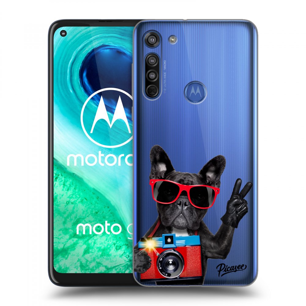 Picasee átlátszó szilikon tok az alábbi mobiltelefonokra Motorola Moto G8 - French Bulldog