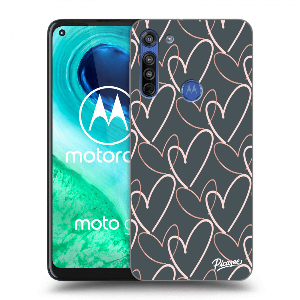Picasee fekete szilikon tok az alábbi mobiltelefonokra Motorola Moto G8 - Lots of love
