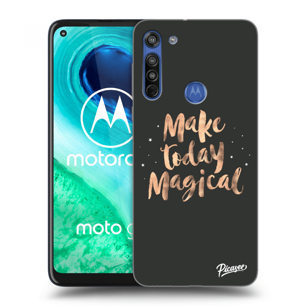 Picasee fekete szilikon tok az alábbi mobiltelefonokra Motorola Moto G8 - Make today Magical