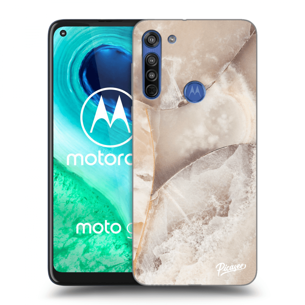 Picasee átlátszó szilikon tok az alábbi mobiltelefonokra Motorola Moto G8 - Cream marble