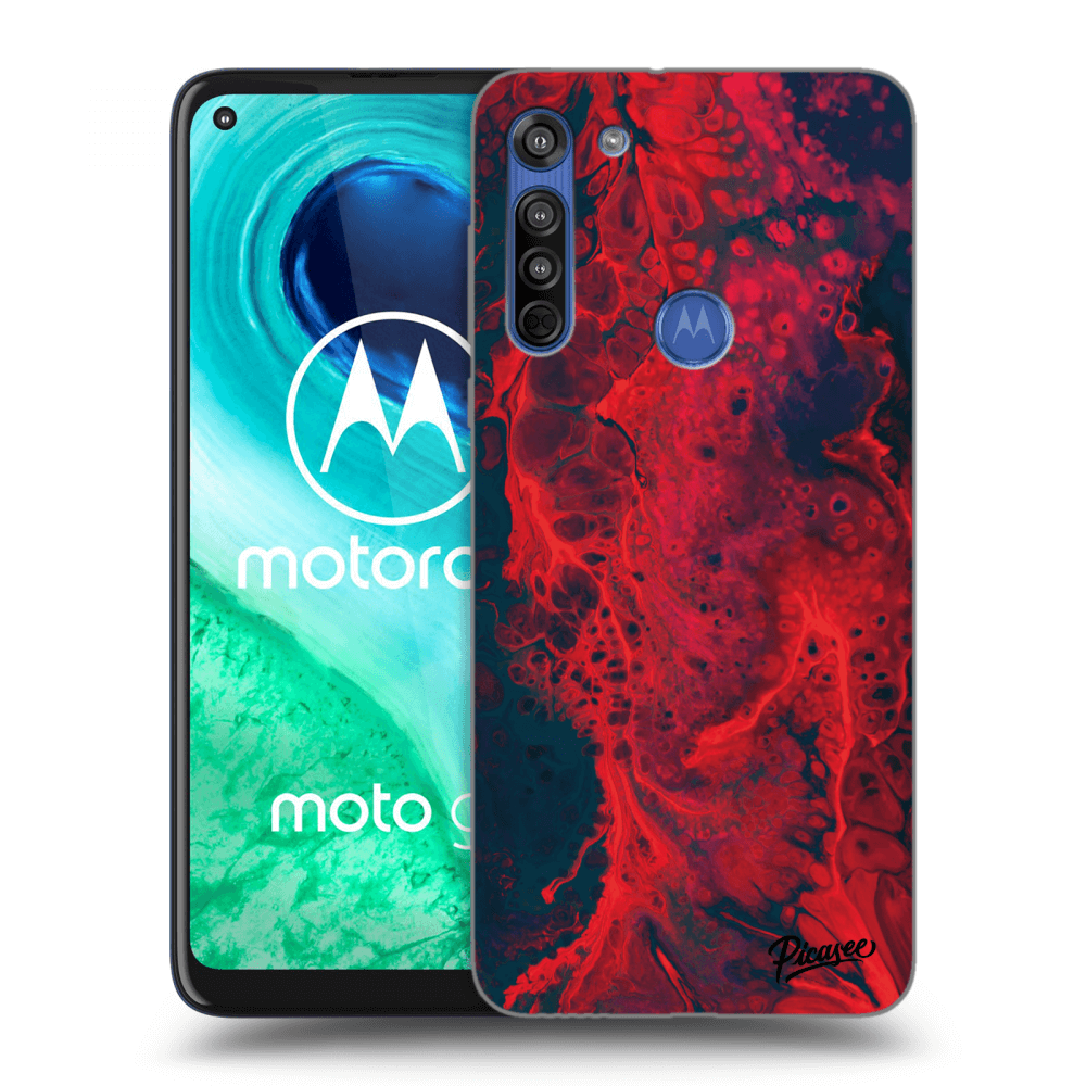 Picasee átlátszó szilikon tok az alábbi mobiltelefonokra Motorola Moto G8 - Organic red