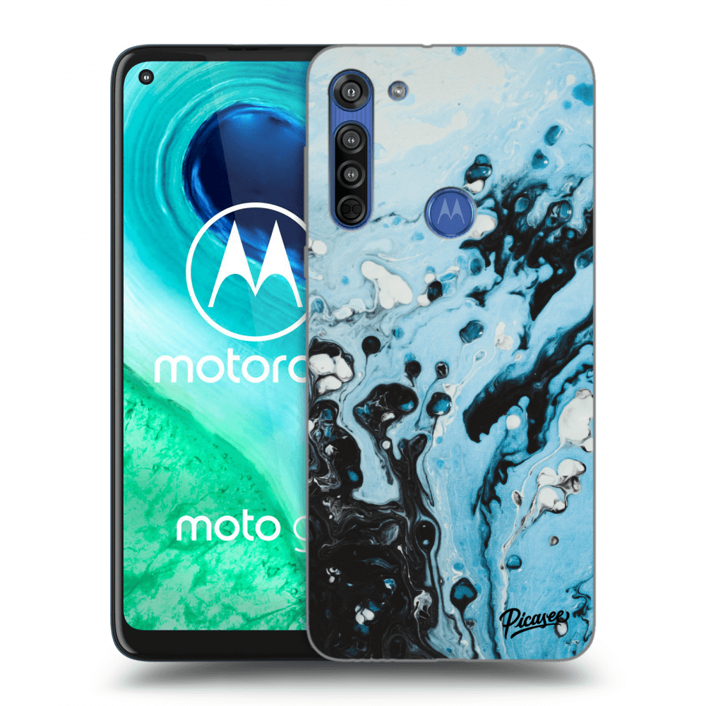 Picasee átlátszó szilikon tok az alábbi mobiltelefonokra Motorola Moto G8 - Organic blue