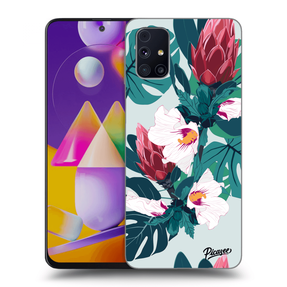 Picasee fekete szilikon tok az alábbi mobiltelefonokra Samsung Galaxy M31s - Rhododendron
