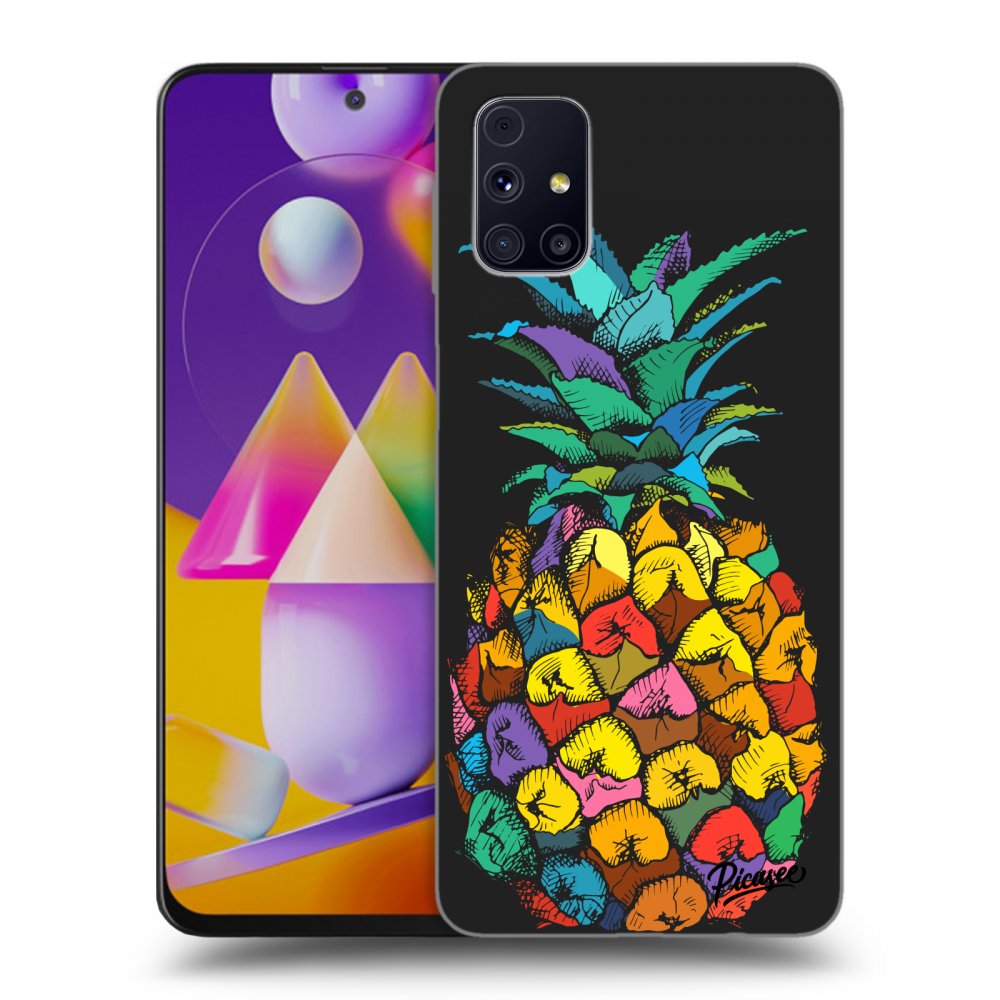 Picasee fekete szilikon tok az alábbi mobiltelefonokra Samsung Galaxy M31s - Pineapple