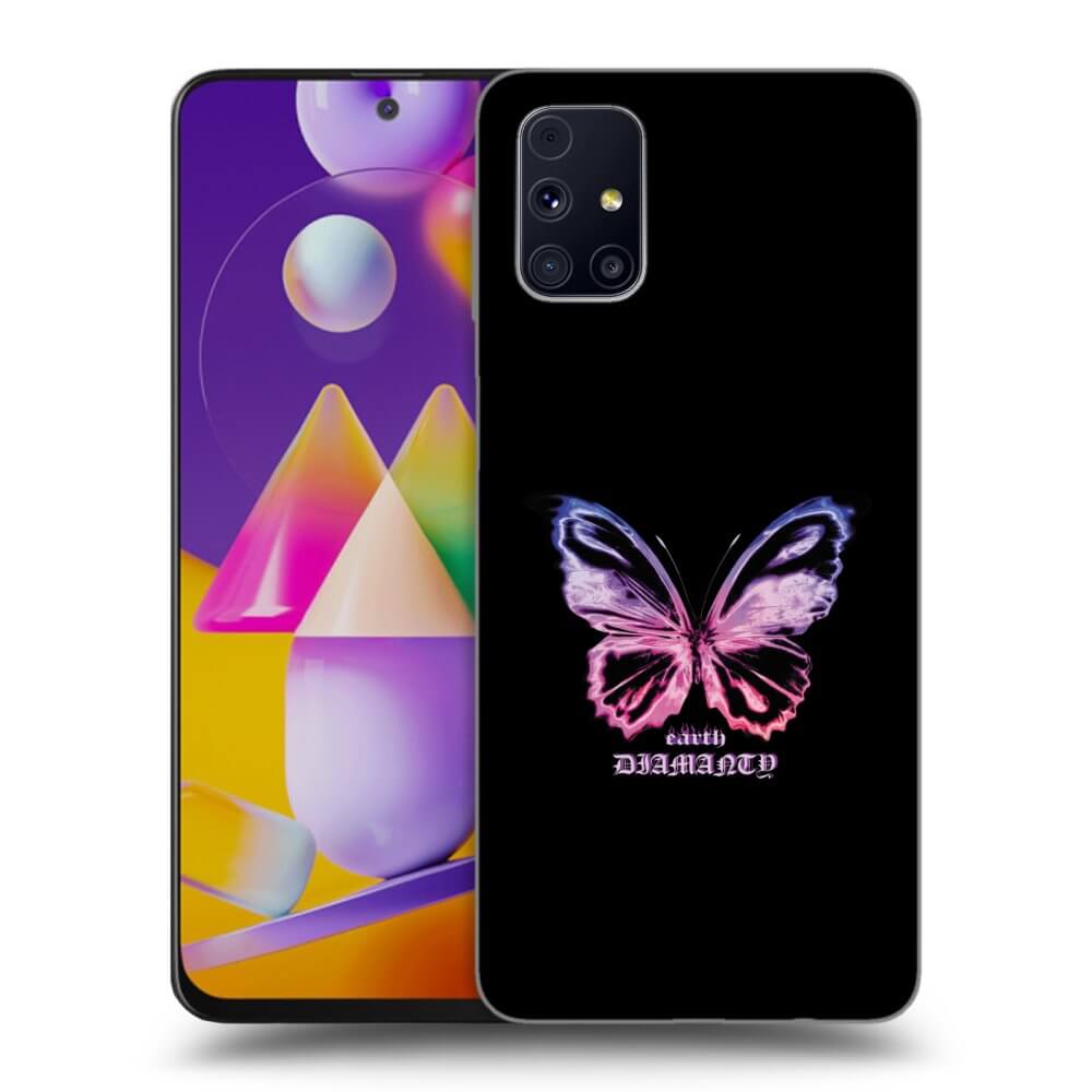 Picasee fekete szilikon tok az alábbi mobiltelefonokra Samsung Galaxy M31s - Diamanty Purple