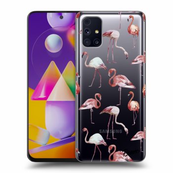 Picasee átlátszó szilikon tok az alábbi mobiltelefonokra Samsung Galaxy M31s - Flamingos