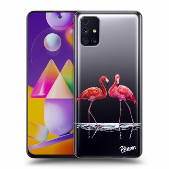 Picasee átlátszó szilikon tok az alábbi mobiltelefonokra Samsung Galaxy M31s - Flamingos couple