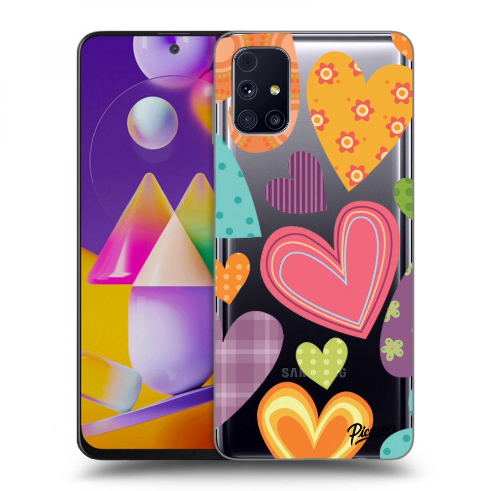 Picasee átlátszó szilikon tok az alábbi mobiltelefonokra Samsung Galaxy M31s - Colored heart