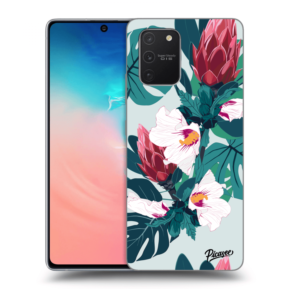 Picasee fekete szilikon tok az alábbi mobiltelefonokra Samsung Galaxy S10 Lite - Rhododendron