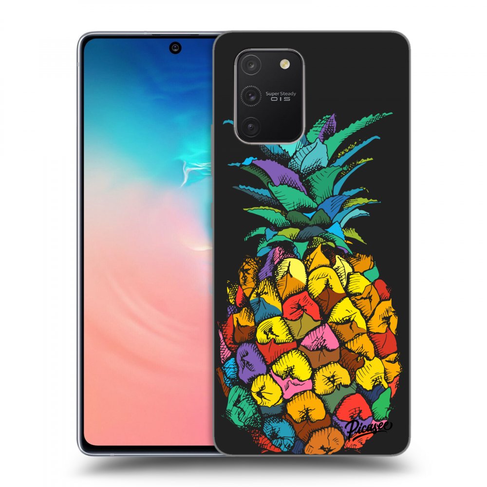 Picasee fekete szilikon tok az alábbi mobiltelefonokra Samsung Galaxy S10 Lite - Pineapple