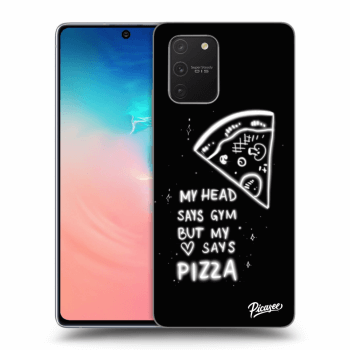 Picasee fekete szilikon tok az alábbi mobiltelefonokra Samsung Galaxy S10 Lite - Pizza
