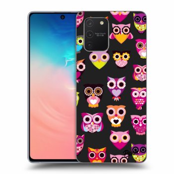 Picasee fekete szilikon tok az alábbi mobiltelefonokra Samsung Galaxy S10 Lite - Owls