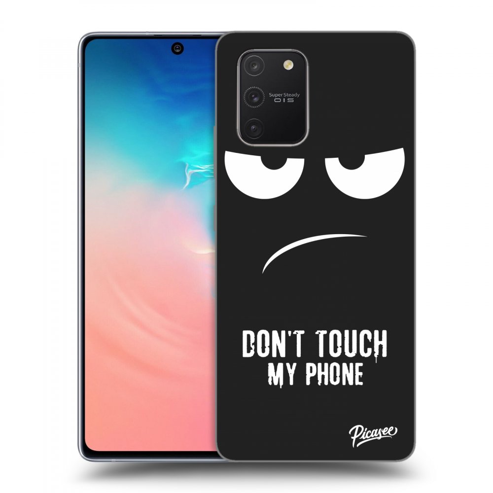 Picasee fekete szilikon tok az alábbi mobiltelefonokra Samsung Galaxy S10 Lite - Don't Touch My Phone