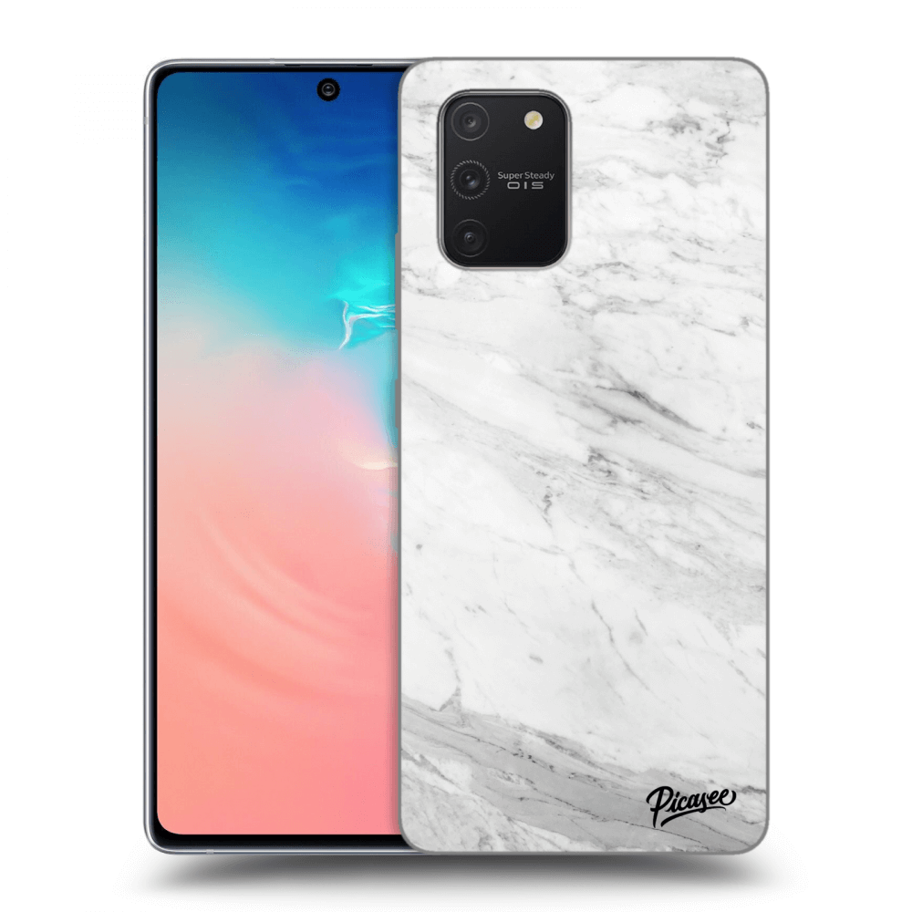 Picasee átlátszó szilikon tok az alábbi mobiltelefonokra Samsung Galaxy S10 Lite - White marble