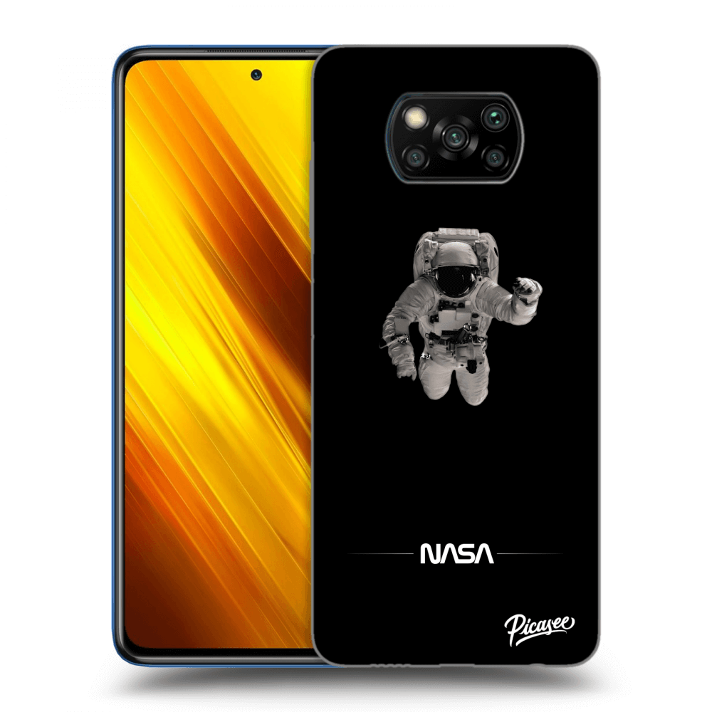 Picasee fekete szilikon tok az alábbi mobiltelefonokra Xiaomi Poco X3 - Astronaut Minimal