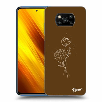 Szilikon tok erre a típusra Xiaomi Poco X3 - Brown flowers