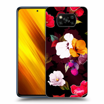 Picasee átlátszó szilikon tok az alábbi mobiltelefonokra Xiaomi Poco X3 - Flowers and Berries