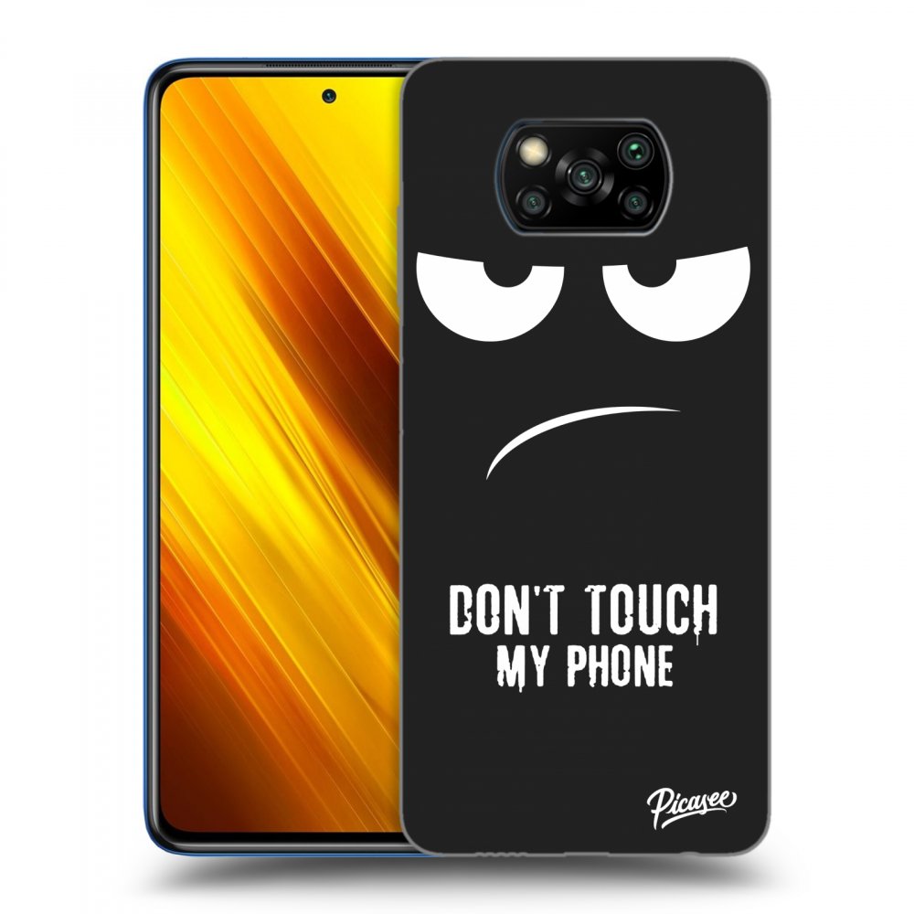 Picasee fekete szilikon tok az alábbi mobiltelefonokra Xiaomi Poco X3 - Don't Touch My Phone