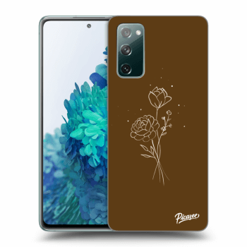 Picasee fekete szilikon tok az alábbi mobiltelefonokra Samsung Galaxy S20 FE - Brown flowers