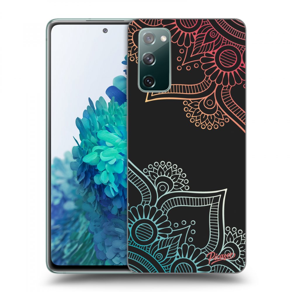 Picasee fekete szilikon tok az alábbi mobiltelefonokra Samsung Galaxy S20 FE - Flowers pattern